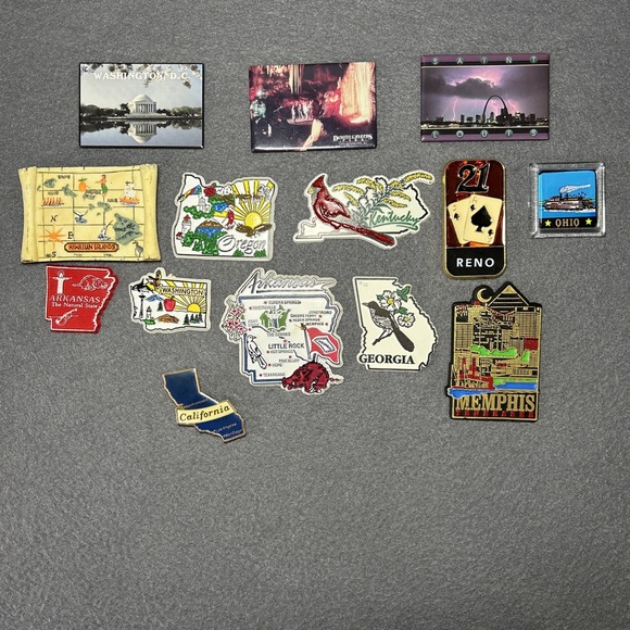 Other - 14 Refrigerator Magnets Of Different Places, &‎ States. Some Vintage.